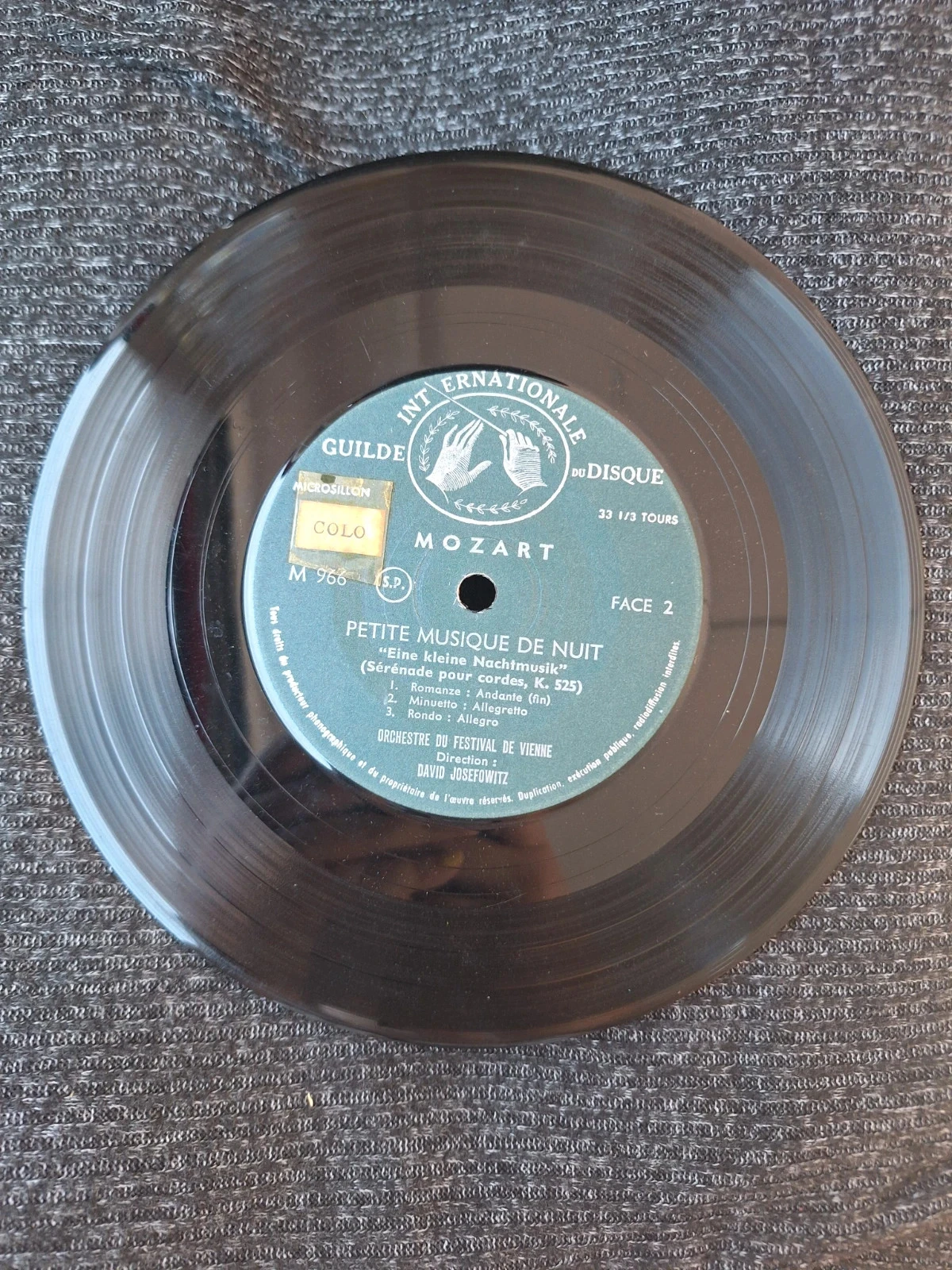 Disco de vinilo Mozart - Pequeña Música Nocturna (Guilde du Disque M 966) – photo 4